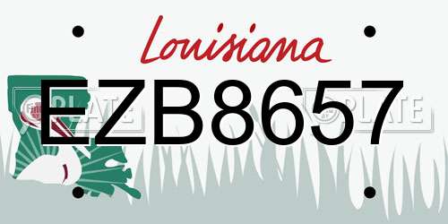 EZB8657 Louisiana License Plate