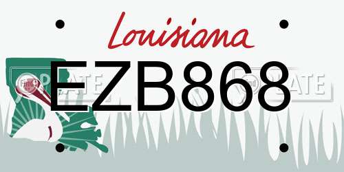 EZB868 Louisiana License Plate
