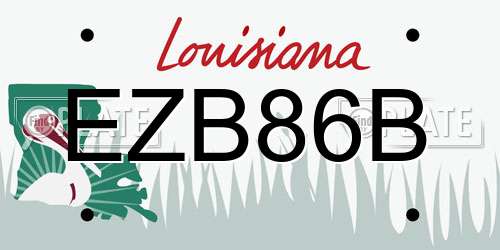 EZB86B Louisiana License Plate