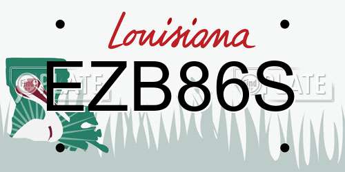 EZB86S Louisiana License Plate