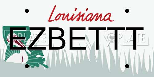 EZBETTT Louisiana License Plate