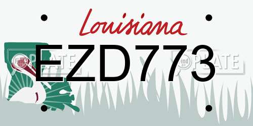 EZD773 Louisiana License Plate