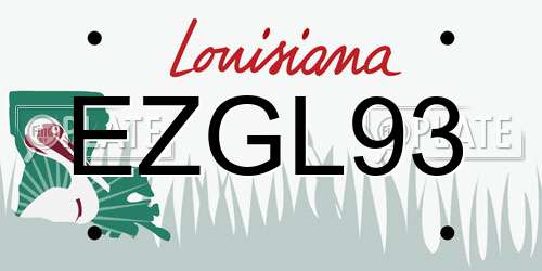 EZGL93 Louisiana License Plate