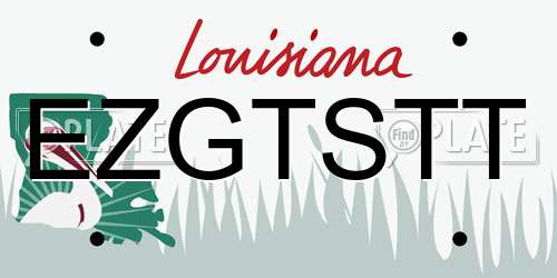 EZGTSTT Louisiana License Plate
