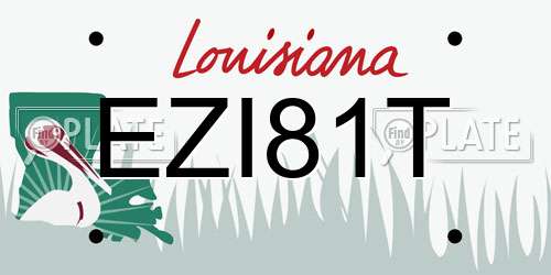 EZI81T Louisiana License Plate