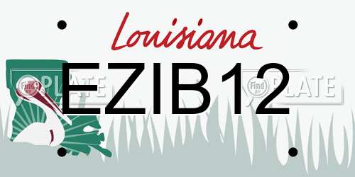 EZIB12 Louisiana License Plate