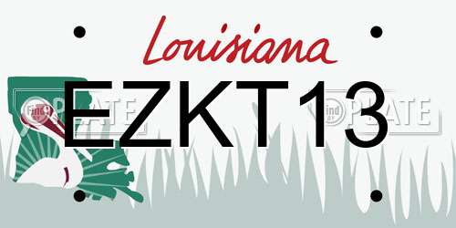 EZKT13 Louisiana License Plate