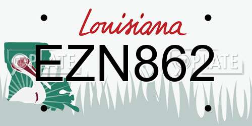 EZN862 Louisiana License Plate