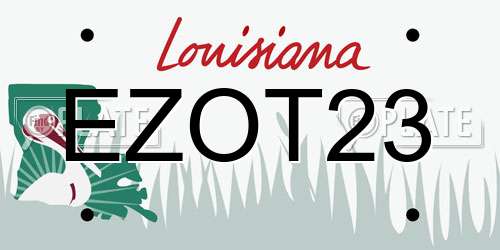EZOT23 Louisiana License Plate