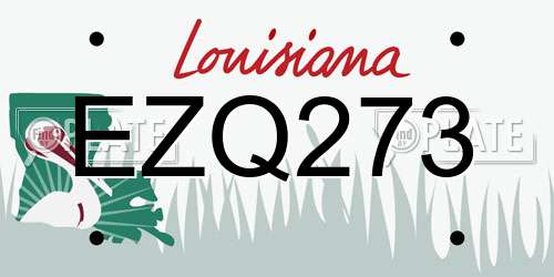 EZQ273 Louisiana License Plate
