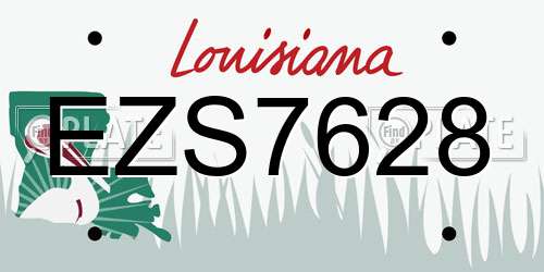 EZS7628 Louisiana License Plate
