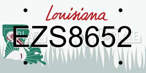 EZS8652 Louisiana License Plate