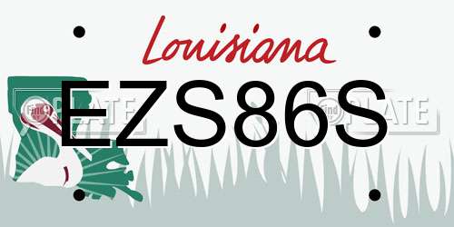 EZS86S Louisiana License Plate