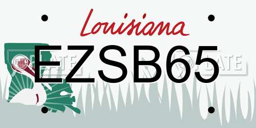 EZSB65 Louisiana License Plate