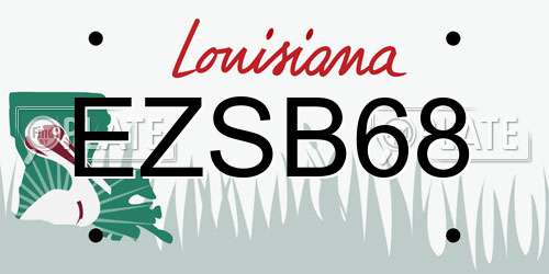EZSB68 Louisiana License Plate