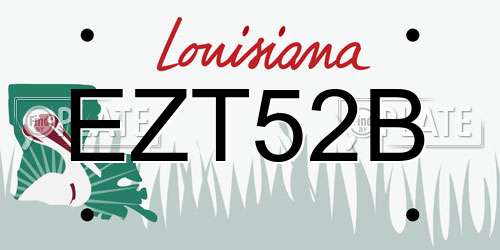 EZT52B Louisiana License Plate