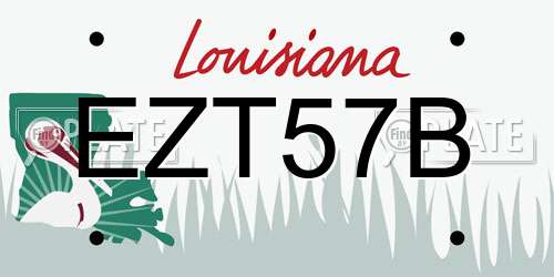 EZT57B Louisiana License Plate
