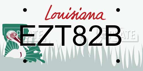 EZT82B Louisiana License Plate
