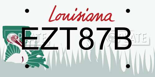 EZT87B Louisiana License Plate