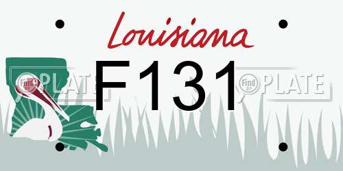 F131 Louisiana License Plate