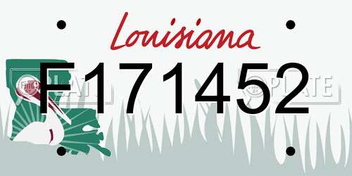 F171452 Louisiana License Plate