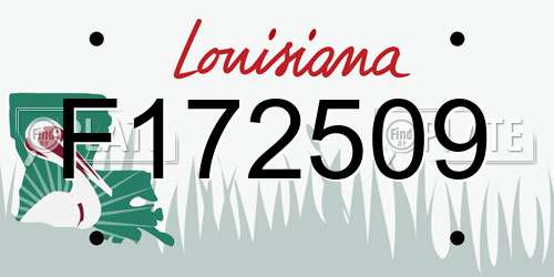 F172509 Louisiana License Plate