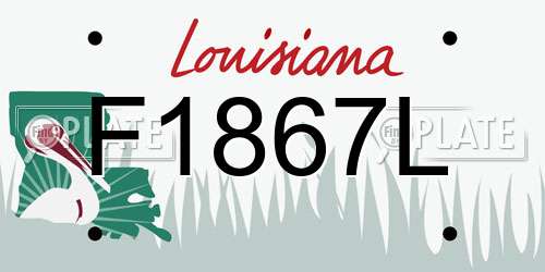 F1867L Louisiana License Plate