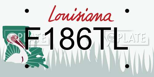 F186TL Louisiana License Plate