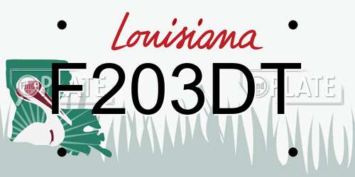 F203DT Louisiana License Plate
