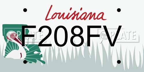 F208FV Louisiana License Plate