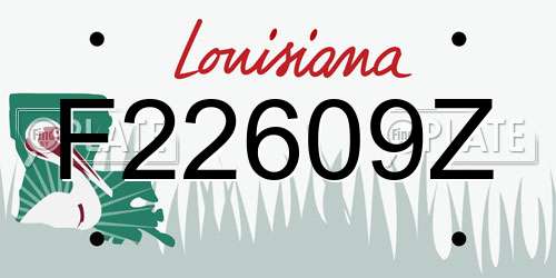 F22609Z Louisiana License Plate