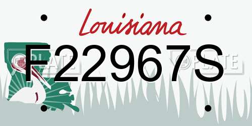 F22967S Louisiana License Plate