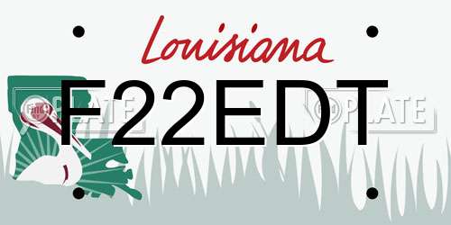 F22EDT Louisiana License Plate