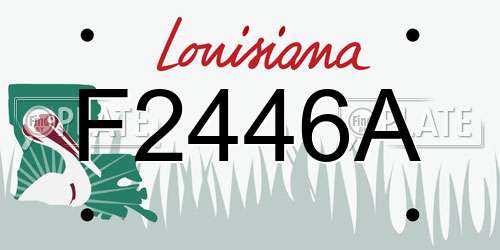 F2446A Louisiana License Plate