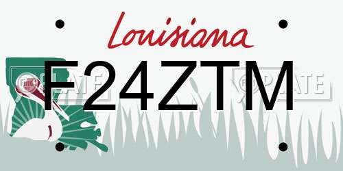 F24ZTM Louisiana License Plate