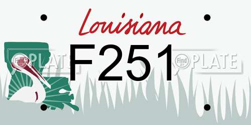 F251 Louisiana License Plate