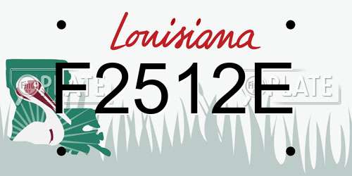 F2512E Louisiana License Plate