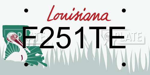 F251TE Louisiana License Plate