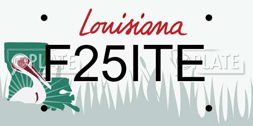 F25ITE Louisiana License Plate