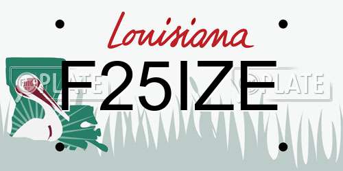 F25IZE Louisiana License Plate