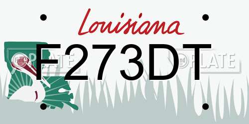 F273DT Louisiana License Plate