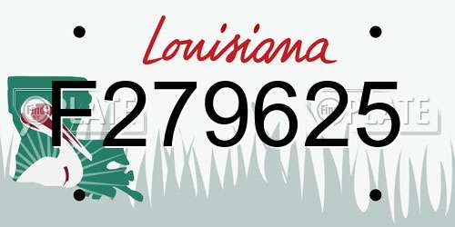 F279625 Louisiana License Plate