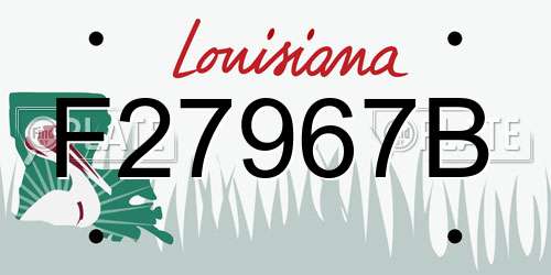 F27967B Louisiana License Plate