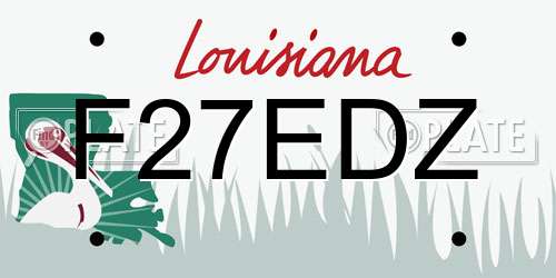 F27EDZ Louisiana License Plate