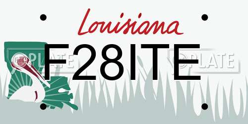 F28ITE Louisiana License Plate