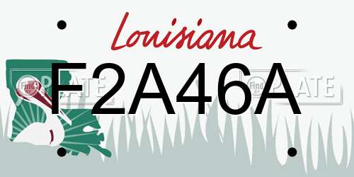 F2A46A Louisiana License Plate