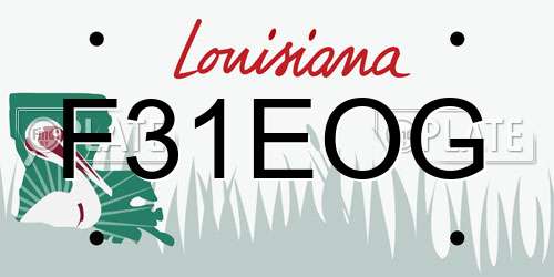 F31EOG Louisiana License Plate