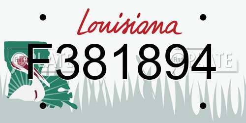 F381894 Louisiana License Plate