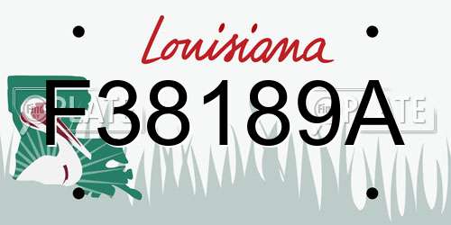 F38189A Louisiana License Plate