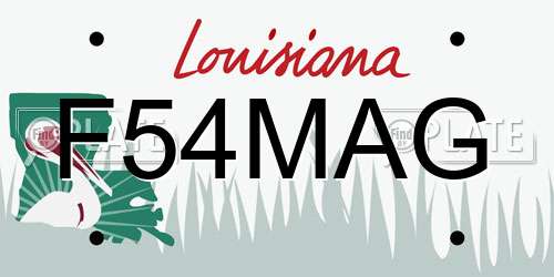 F54MAG Louisiana License Plate